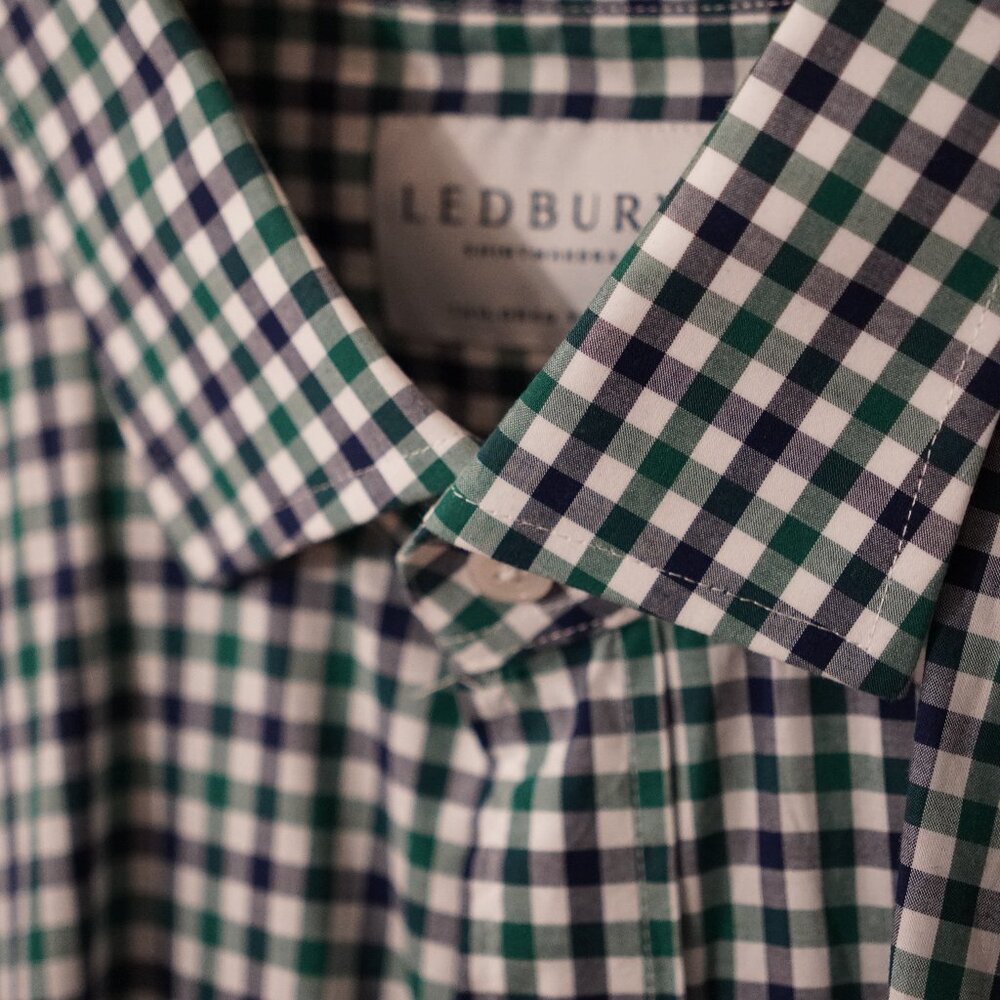 Ledbury Long Sleeve Dress Shirt - Blue Green Check - XL